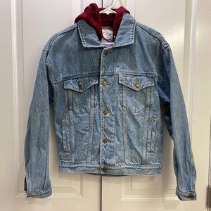 EUC Chazzz Vintage 90's Denim Jacket w/Removable Hood, Pockets, Buttons, M